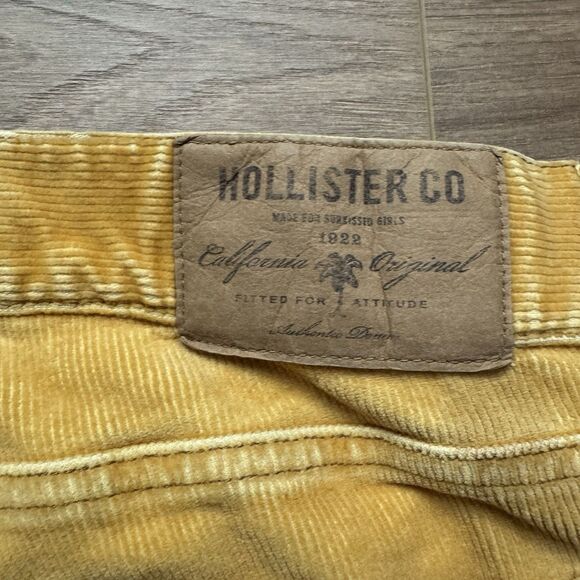 Vintage 90s Hollister Womens 30” Waist Low Rise Corduroy Gold Yellow Flare Pants - Picture 6 of 10